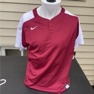 Tomato girl Nike Shirt Boys xLarge Maroon Short Sleeve Casual Henley Workout